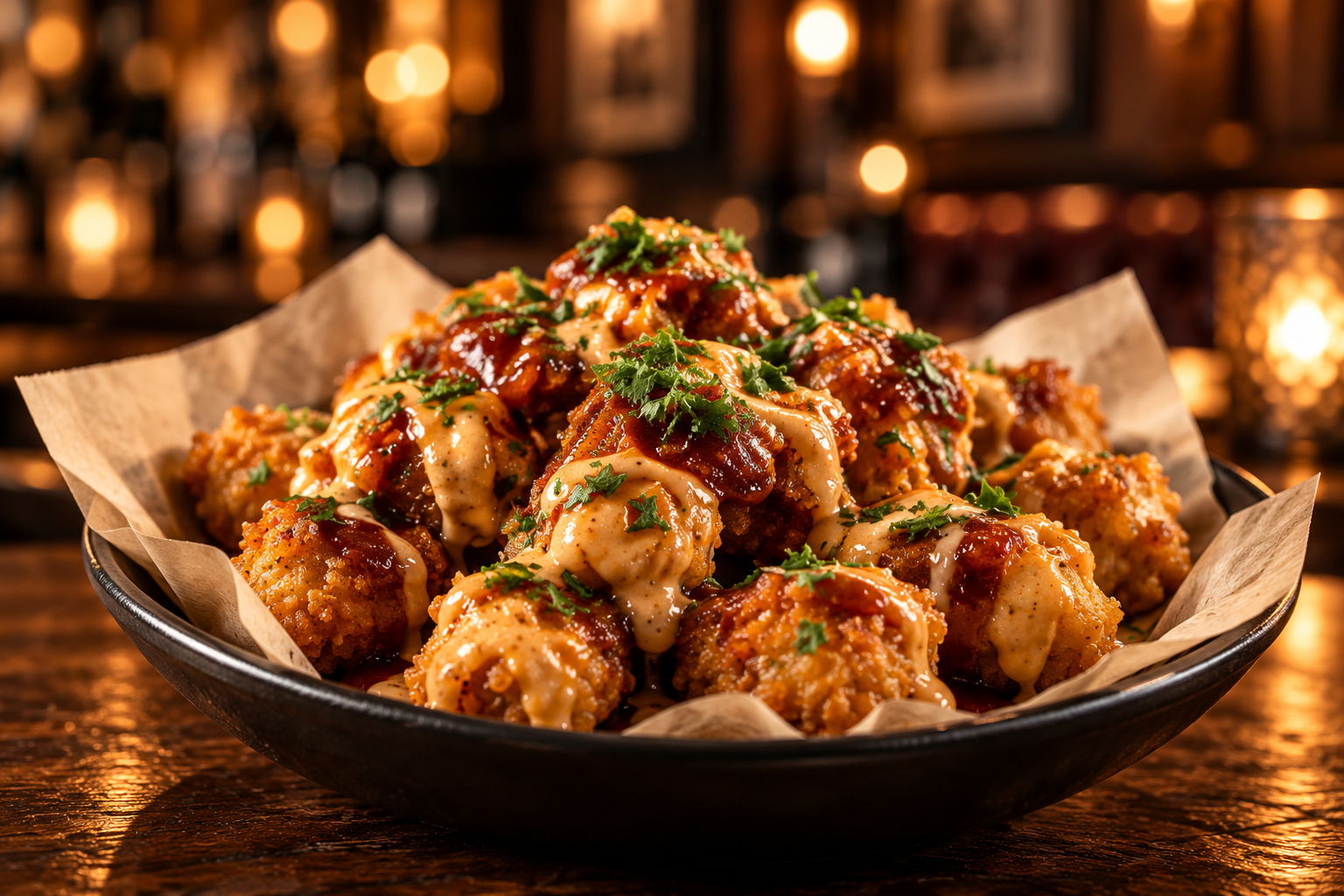 Crispy chicken with dipping sauces — illustrative concept image